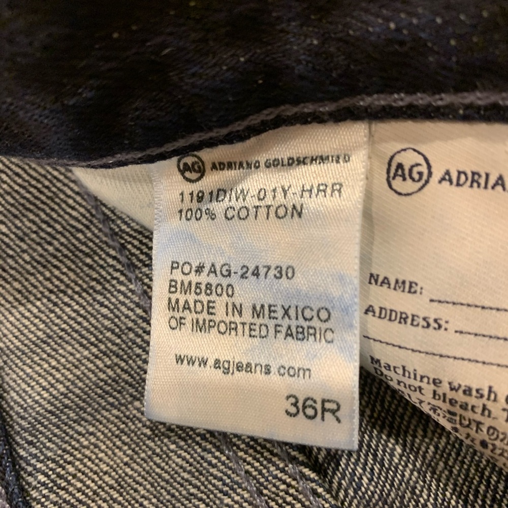 Mens jeans. Adriano Goldschmied. Size 36R.